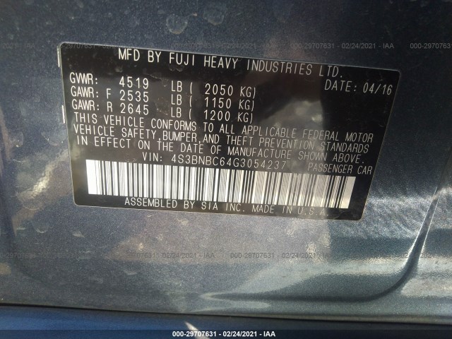 Photo 8 VIN: 4S3BNBC64G3054237 - SUBARU LEGACY 