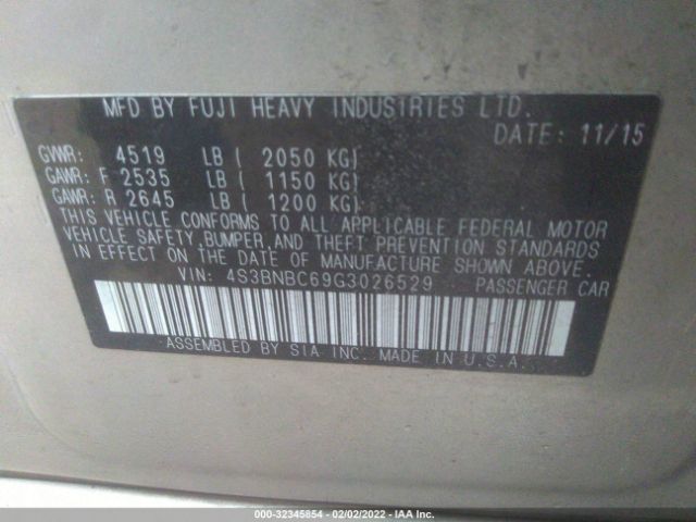 Photo 8 VIN: 4S3BNBC69G3026529 - SUBARU LEGACY 