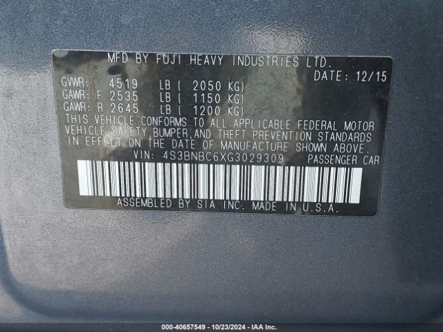 Photo 8 VIN: 4S3BNBC6XG3029309 - SUBARU LEGACY 