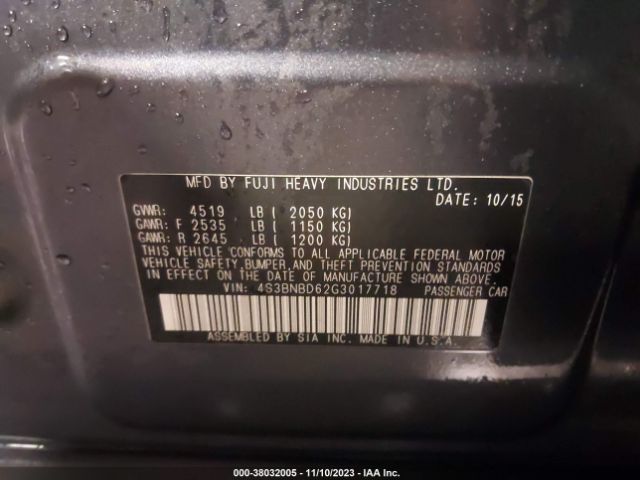 Photo 8 VIN: 4S3BNBD62G3017718 - SUBARU LEGACY 