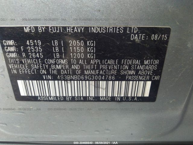 Photo 8 VIN: 4S3BNBD69G3004786 - SUBARU LEGACY 