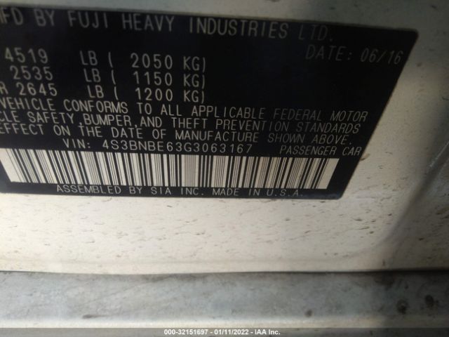 Photo 8 VIN: 4S3BNBE63G3063167 - SUBARU LEGACY 