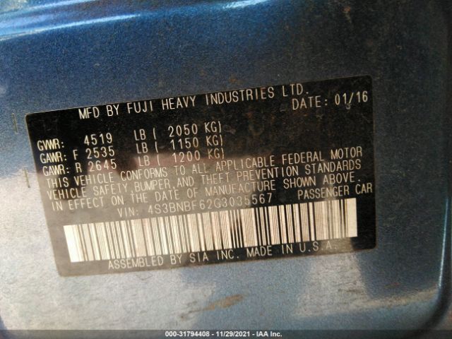 Photo 8 VIN: 4S3BNBF62G3035567 - SUBARU LEGACY 