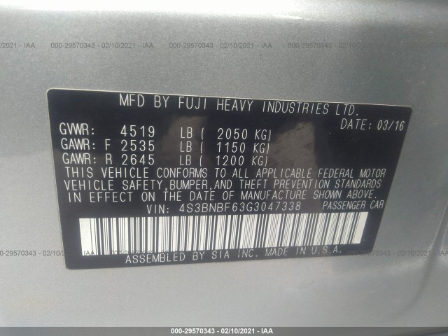 Photo 8 VIN: 4S3BNBF63G3047338 - SUBARU LEGACY 