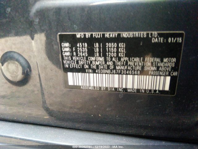 Photo 8 VIN: 4S3BNBJ67F3046568 - SUBARU LEGACY 