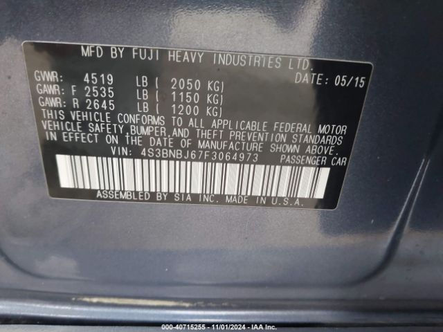 Photo 8 VIN: 4S3BNBJ67F3064973 - SUBARU LEGACY 