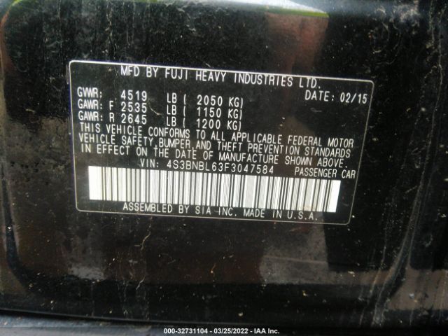 Photo 8 VIN: 4S3BNBL63F3047584 - SUBARU LEGACY 