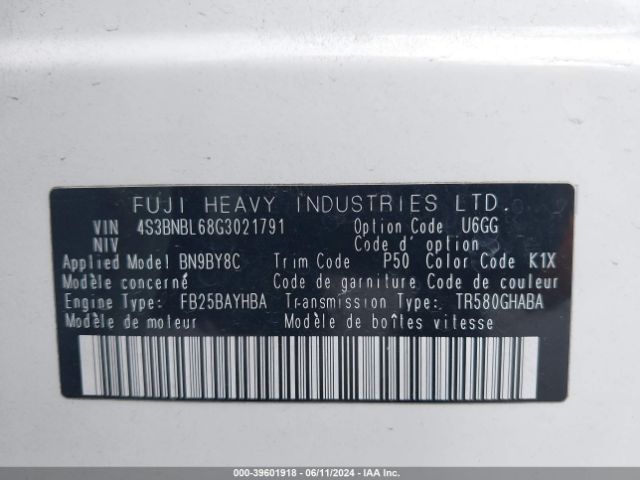 Photo 8 VIN: 4S3BNBL68G3021791 - SUBARU LEGACY 