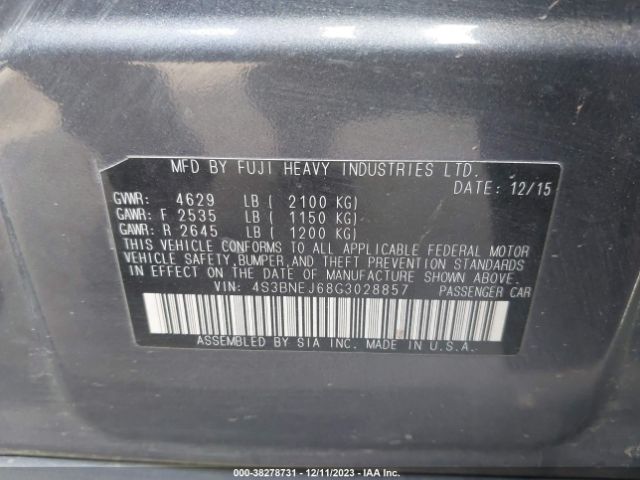 Photo 8 VIN: 4S3BNEJ68G3028857 - SUBARU LEGACY 