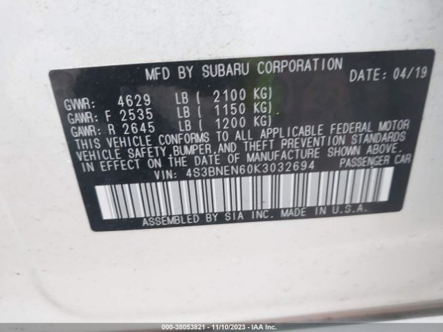 Photo 8 VIN: 4S3BNEN60K3032694 - SUBARU LEGACY 