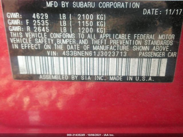 Photo 8 VIN: 4S3BNEN61J3023713 - SUBARU LEGACY 