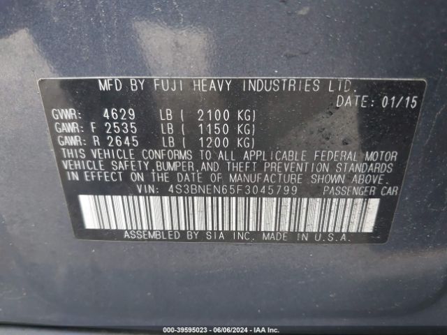 Photo 8 VIN: 4S3BNEN65F3045799 - SUBARU LEGACY 