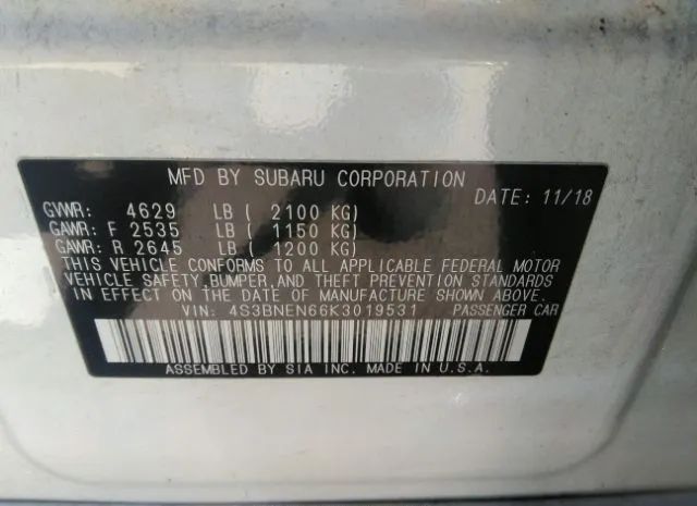 Photo 8 VIN: 4S3BNEN66K3019531 - SUBARU LEGACY 