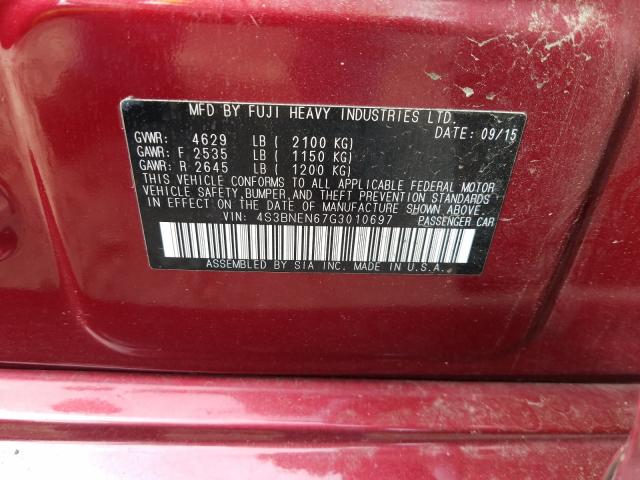 Photo 9 VIN: 4S3BNEN67G3010697 - SUBARU LEGACY 3.6 