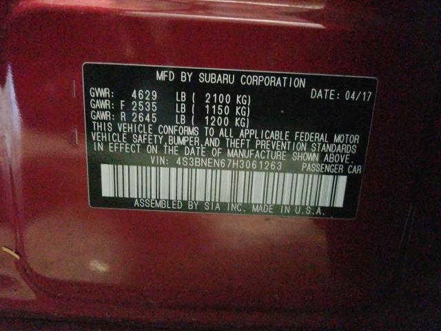 Photo 9 VIN: 4S3BNEN67H3061263 - SUBARU LEGACY 