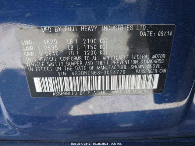 Photo 8 VIN: 4S3BNEN68F3024770 - SUBARU LEGACY 