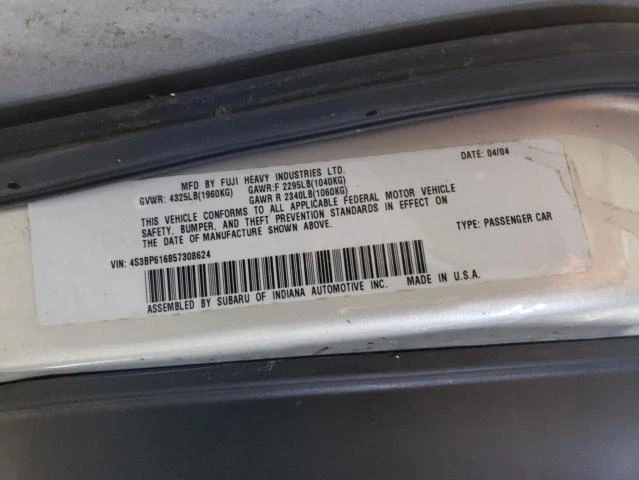 Photo 12 VIN: 4S3BP616857308624 - SUBARU LEGACY 2.5 