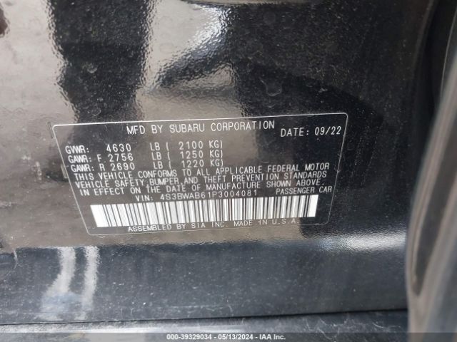 Photo 8 VIN: 4S3BWAB61P3004081 - SUBARU LEGACY 