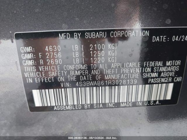 Photo 8 VIN: 4S3BWAB61R3028139 - SUBARU LEGACY 