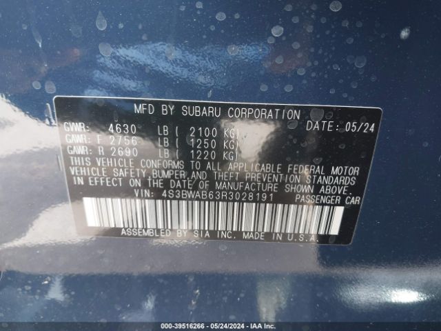 Photo 8 VIN: 4S3BWAB63R3028191 - SUBARU LEGACY 