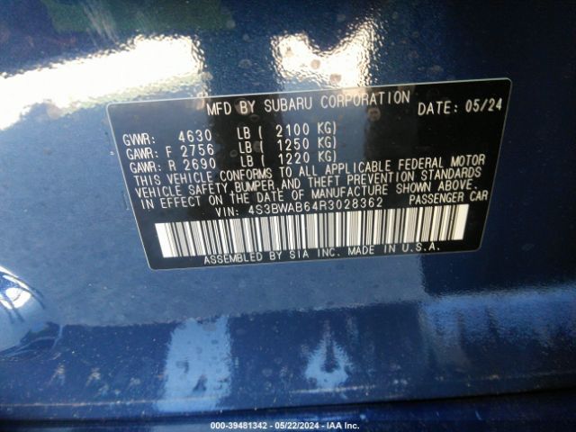 Photo 8 VIN: 4S3BWAB64R3028362 - SUBARU LEGACY 