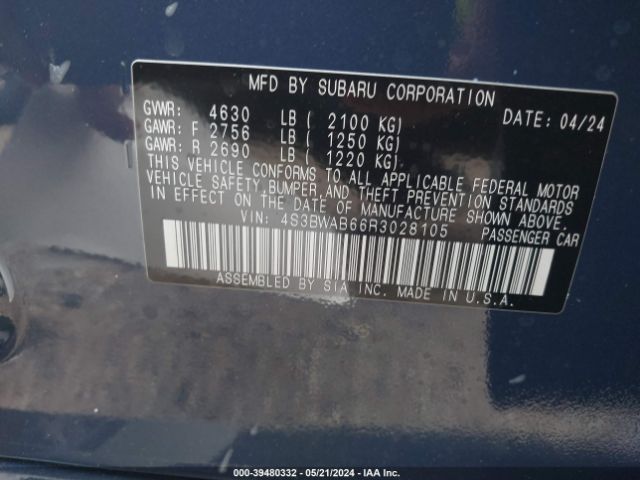 Photo 8 VIN: 4S3BWAB66R3028105 - SUBARU LEGACY 