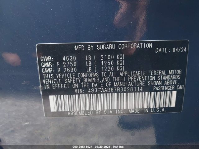 Photo 8 VIN: 4S3BWAB67R3028114 - SUBARU LEGACY 