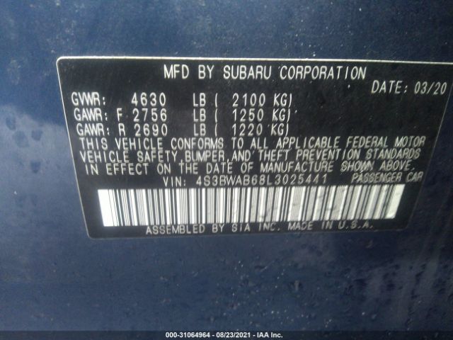 Photo 8 VIN: 4S3BWAB68L3025441 - SUBARU LEGACY 