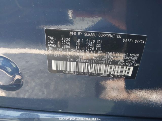 Photo 8 VIN: 4S3BWAB68R3028171 - SUBARU LEGACY 