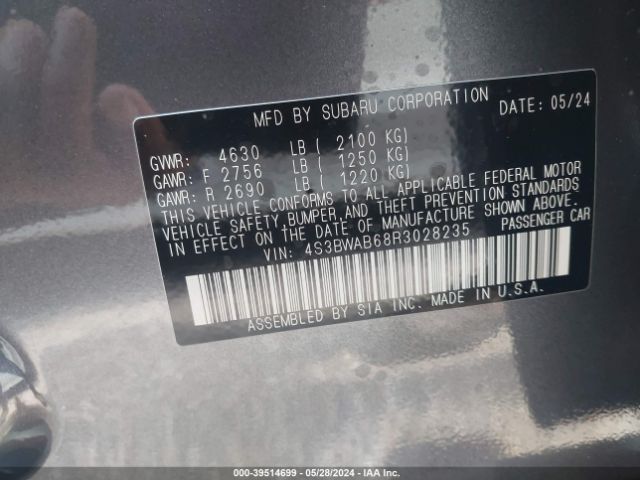 Photo 8 VIN: 4S3BWAB68R3028235 - SUBARU LEGACY 