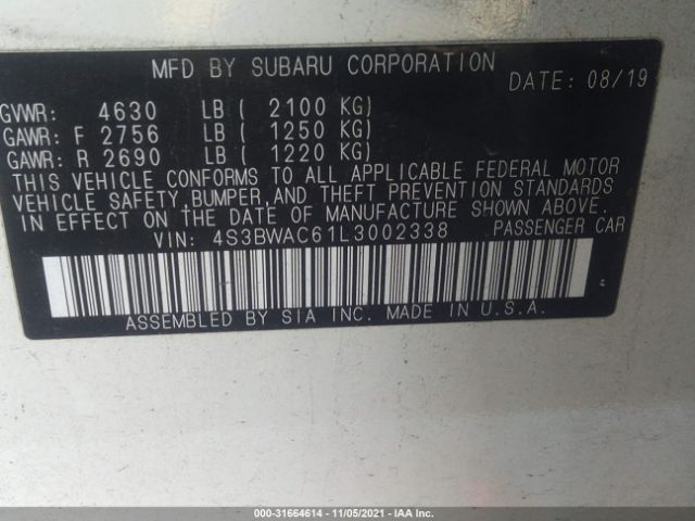 Photo 8 VIN: 4S3BWAC61L3002338 - SUBARU LEGACY 