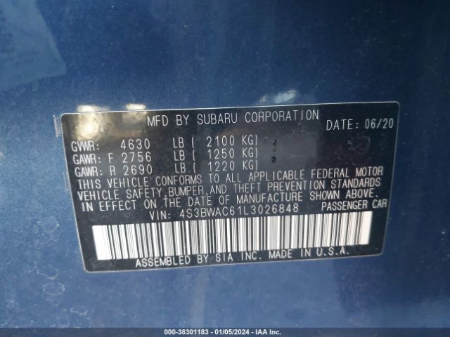 Photo 8 VIN: 4S3BWAC61L3026848 - SUBARU LEGACY 