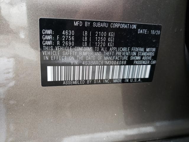 Photo 9 VIN: 4S3BWAC61M3004088 - SUBARU LEGACY PRE 