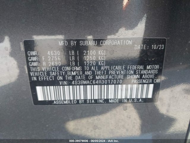 Photo 8 VIN: 4S3BWAC64R3017070 - SUBARU LEGACY 