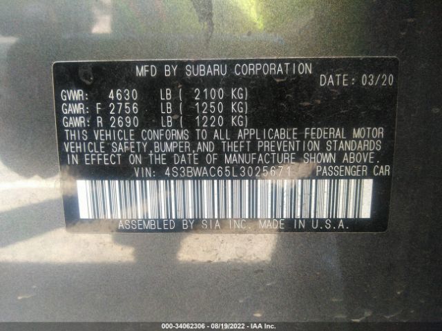 Photo 8 VIN: 4S3BWAC65L3025671 - SUBARU LEGACY 