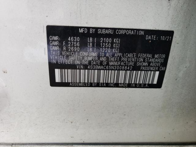 Photo 12 VIN: 4S3BWAC65N3008842 - SUBARU LEGACY PRE 