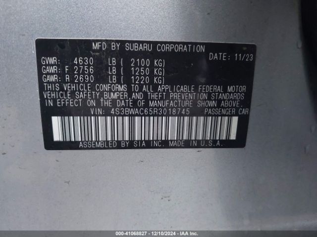 Photo 8 VIN: 4S3BWAC65R3018745 - SUBARU LEGACY 