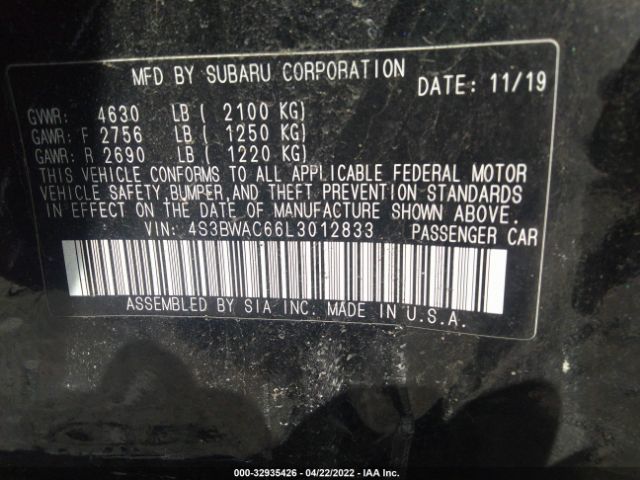 Photo 8 VIN: 4S3BWAC66L3012833 - SUBARU LEGACY 