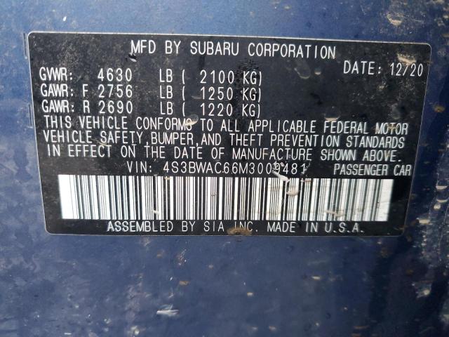 Photo 11 VIN: 4S3BWAC66M3009481 - SUBARU LEGACY 