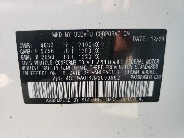 Photo 9 VIN: 4S3BWAC67M3009862 - SUBARU LEGACY PRE 