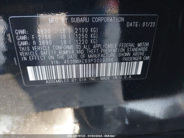 Photo 8 VIN: 4S3BWAC69P3009396 - SUBARU LEGACY 