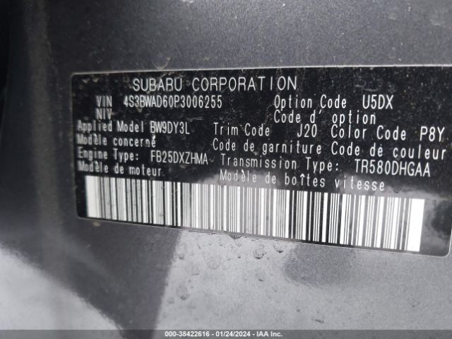 Photo 8 VIN: 4S3BWAD60P3006255 - SUBARU LEGACY 