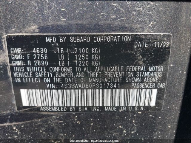 Photo 8 VIN: 4S3BWAD60R3017341 - SUBARU LEGACY 