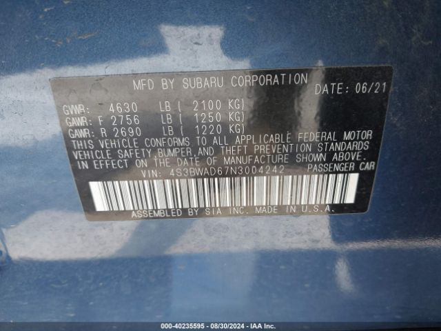 Photo 8 VIN: 4S3BWAD67N3004242 - SUBARU LEGACY 