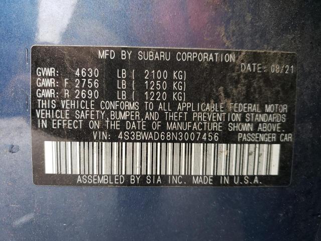 Photo 12 VIN: 4S3BWAD68N3007456 - SUBARU LEGACY PRE 