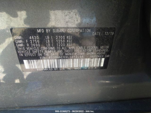 Photo 8 VIN: 4S3BWAE69L3013794 - SUBARU LEGACY 