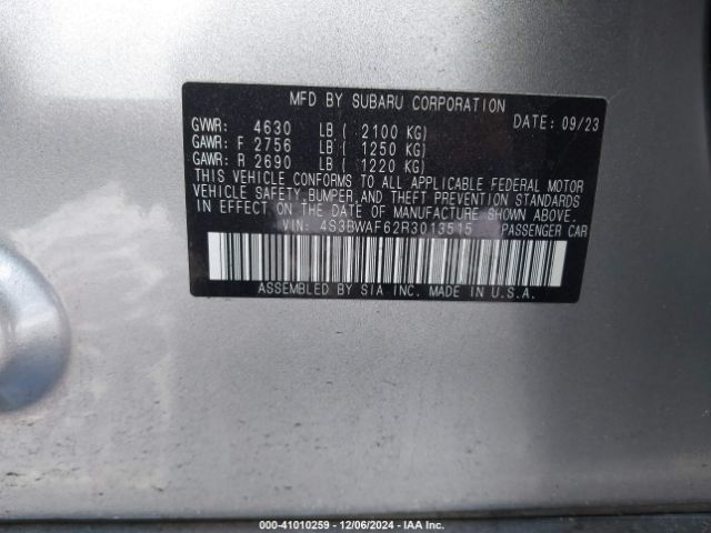 Photo 8 VIN: 4S3BWAF62R3013515 - SUBARU LEGACY 