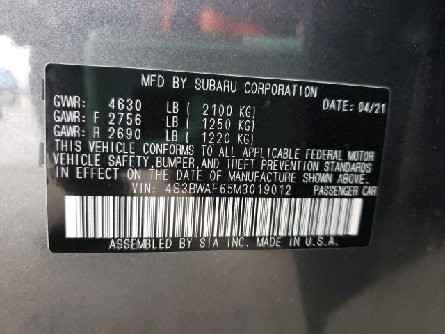 Photo 9 VIN: 4S3BWAF65M3019012 - SUBARU LEGACY PRE 