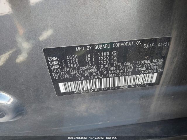 Photo 8 VIN: 4S3BWAF69M3020549 - SUBARU LEGACY 