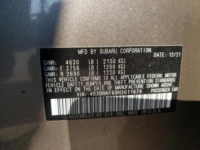 Photo 9 VIN: 4S3BWAF69N3011674 - SUBARU LEGACY PRE 